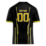 Custom Unisex Black & Yellow Pattern Football Jersey