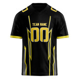 Custom Unisex Black & Yellow Pattern Football Jersey