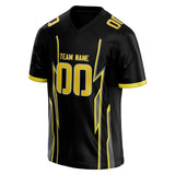 Custom Unisex Black & Yellow Pattern Football Jersey