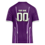 Custom Unisex Purple & White Pattern Football Jersey