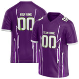 Custom Unisex Purple & White Pattern Football Jersey