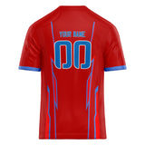 Custom Unisex Red & Blue Pattern Football Jersey