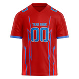 Custom Unisex Red & Blue Pattern Football Jersey