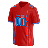 Custom Unisex Red & Blue Pattern Football Jersey