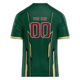 Custom Unisex Green & Crimson Pattern Football Jersey