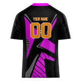 Custom Unisex Black & Purple Pattern Football Jersey