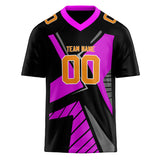 Custom Unisex Black & Purple Pattern Football Jersey