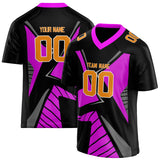 Custom Unisex Black & Purple Pattern Football Jersey