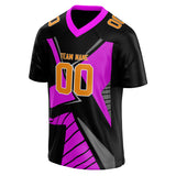 Custom Unisex Black & Purple Pattern Football Jersey