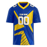 Custom Unisex Blue & Yellow Pattern Football Jersey