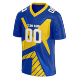 Custom Unisex Blue & Yellow Pattern Football Jersey