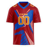 Custom Unisex Crimson & Blue Pattern Football Jersey