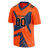 Custom Unisex Orange & Navy Pattern Football Jersey