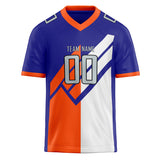 Custom Unisex Royal & Orange Pattern Football Jersey