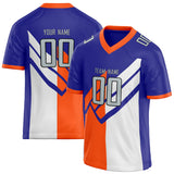 Custom Unisex Royal & Orange Pattern Football Jersey