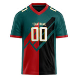 Custom Unisex Green & Red Pattern Football Jersey