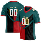 Custom Unisex Green & Red Pattern Football Jersey