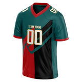 Custom Unisex Green & Red Pattern Football Jersey