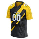 Custom Unisex Black & Yellow Pattern Football Jersey