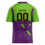 Custom Unisex Purple & Neon Green Pattern Football Jersey