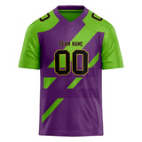 Custom Unisex Purple & Neon Green Pattern Football Jersey