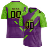 Custom Unisex Purple & Neon Green Pattern Football Jersey