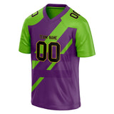 Custom Unisex Purple & Neon Green Pattern Football Jersey