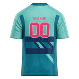 Custom Unisex Cyan Blue & Teal Pattern Football Jersey