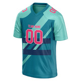 Custom Unisex Cyan Blue & Teal Pattern Football Jersey