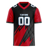 Custom Unisex Black & Crimson Pattern Football Jersey