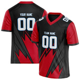 Custom Unisex Black & Crimson Pattern Football Jersey