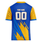 Custom Unisex Blue & Yellow Pattern Football Jersey