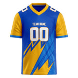 Custom Unisex Blue & Yellow Pattern Football Jersey