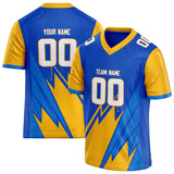 Custom Unisex Blue & Yellow Pattern Football Jersey