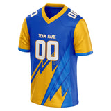 Custom Unisex Blue & Yellow Pattern Football Jersey