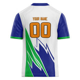 Custom Unisex White & Royal Pattern Football Jersey