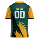 Custom Unisex Green & Gold Pattern Football Jersey