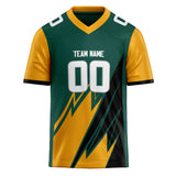 Custom Unisex Green & Gold Pattern Football Jersey