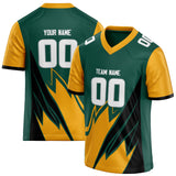 Custom Unisex Green & Gold Pattern Football Jersey