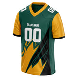 Custom Unisex Green & Gold Pattern Football Jersey