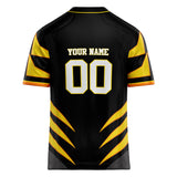 Custom Unisex Black & Yellow Pattern Football Jersey