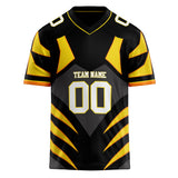 Custom Unisex Black & Yellow Pattern Football Jersey