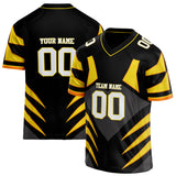 Custom Unisex Black & Yellow Pattern Football Jersey