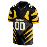 Custom Unisex Black & Yellow Pattern Football Jersey