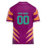 Custom Unisex Purple & Orange Pattern Football Jersey