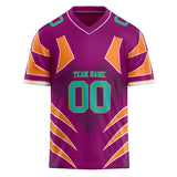 Custom Unisex Purple & Orange Pattern Football Jersey