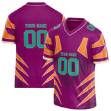 Custom Unisex Purple & Orange Pattern Football Jersey