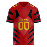 Custom Unisex Crimson & Black Pattern Football Jersey