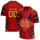 Custom Unisex Crimson & Black Pattern Football Jersey