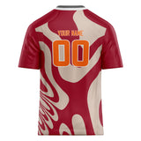 Custom Unisex Crimson & Cream Pattern Football Jersey